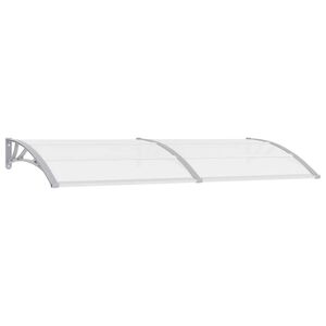 vidaXL Auvent de porte Gris et transparent 240x75 cm PC