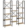 vidaXL &Eacute;tag&egrave;re 156 x 25 x 167 cm Bois d'ing&eacute;nierie Ch&ecirc;ne artisanal