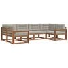 vidaXL Ensemble de canap&eacute;s d'ext&eacute;rieur 6 pc Gris Naturel et Clair