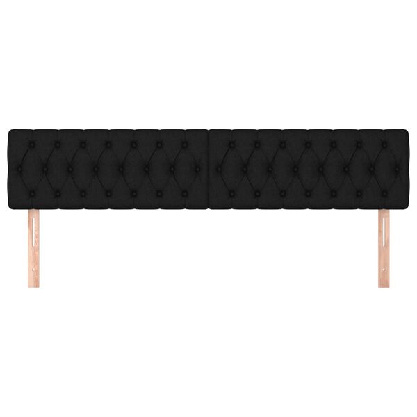 vidaXL T&ecirc;tes de lit Noir 200x7x78/88 cm Tissu