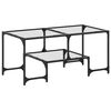 vidaXL Table basse avec dessus en verre transparent 98,5x50x45cm acier