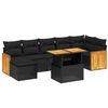 vidaXL Salon de jardin 8 pcs avec coussins noir r&eacute;sine tress&eacute;e