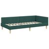 vidaXL Cadre de lit d'angle Vert foncé 90 x 190 cm tissu