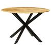 vidaXL Table &agrave; manger Bois de manguier brut massif et acier 120x77 cm