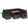 vidaXL Salon de jardin 8 pcs avec coussins noir r&eacute;sine tress&eacute;e