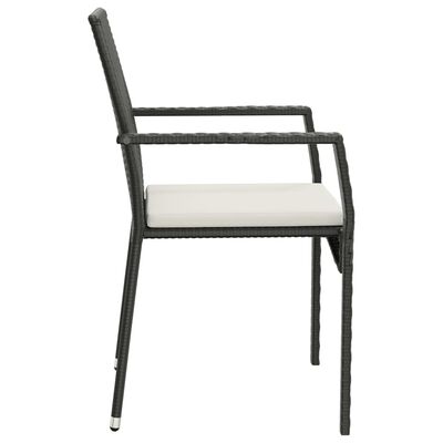 vidaXL Chaises de jardin lot de 2 avec coussins Résine tressée Noir