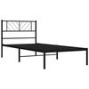 vidaXL Cadre de lit m&eacute;tal sans matelas avec t&ecirc;te de lit noir 90x200 cm