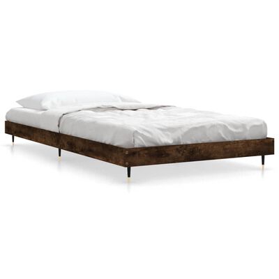 vidaXL Cadre de lit sans matelas chêne fumé 100x200 cm bois ingénierie