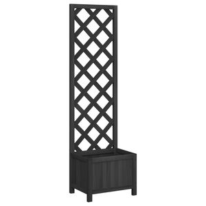 vidaXL Jardini&egrave;re avec treillis noir 40x30x135 cm bois massif de sapin