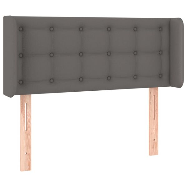 vidaXL T&ecirc;te de lit &agrave; LED Gris 93x16x78/88 cm Similicuir