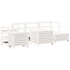 vidaXL Salon de jardin 7 pcs blanc bois de pin massif