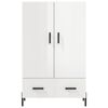 vidaXL Buffet haut blanc brillant 69,5x31x115 cm bois d'ing&eacute;nierie