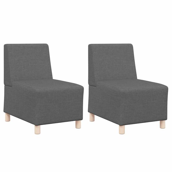 vidaXL Unit&eacute; de Sofa Modulaire Sans Accoudoirs 2 pcs Gris fonc&eacute;