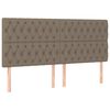 vidaXL Sommier &agrave; lattes de lit avec matelas Taupe 200x200 cm Tissu