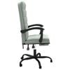 vidaXL Fauteuil inclinable de bureau Gris clair Velours