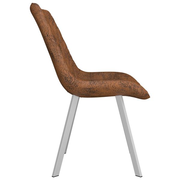 vidaXL Chaises &agrave; manger lot de 2 marron similicuir daim