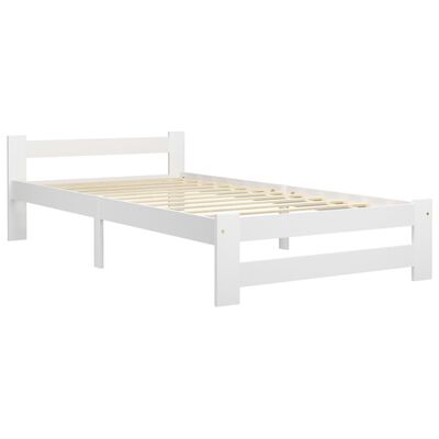 vidaXL Cadre de lit sans matelas blanc bois de pin massif 100x200 cm