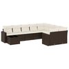 vidaXL Salon de jardin 10 pcs avec coussins marron r&eacute;sine tress&eacute;e