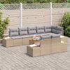 vidaXL Ensemble de canap&eacute; de jardin 9 pcs Beige Poly rotin