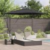 vidaXL Parasol banane &agrave; m&acirc;t d&eacute;port&eacute; Noir 249 x 249 x 250 cm