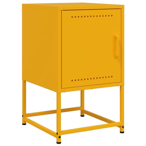 vidaXL Table de chevet jaune moutarde 36x39x60,5 cm acier