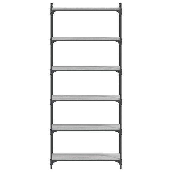 vidaXL Biblioth&egrave;que 6niveaux sonoma gris 80x30x188cm bois d'ing&eacute;nierie