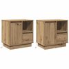 vidaXL Cabinet de chevet 2 pc Ch&ecirc;ne artisanal 50 x 34,5 x 50 cm.