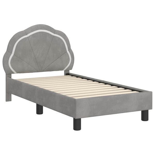 vidaXL Cadre de lit pour tout-petit avec t&ecirc;te de lit Gris clair