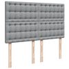 vidaXL Sommier &agrave; lattes de lit avec matelas Gris clair 140x200cm Tissu