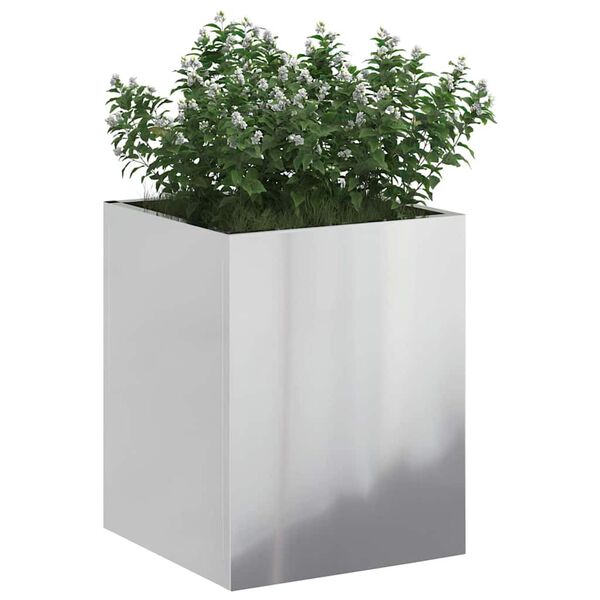 vidaXL Cache-pot de jardin Argent Acier galvanisé