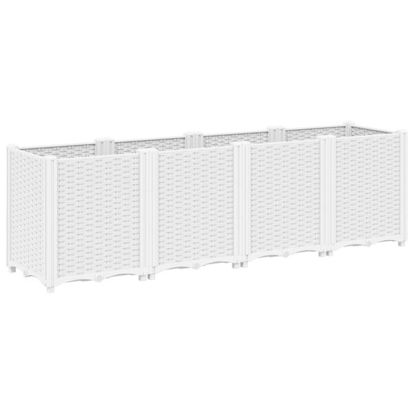 vidaXL Jardini&egrave;re blanc 160x40x53 cm polypropyl&egrave;ne