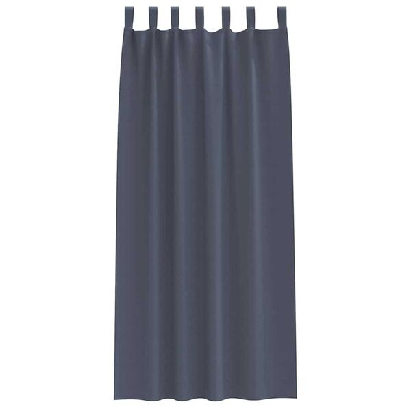 vidaXL Rideaux occultants avec anneaux 2 pcs Anthracite 260 x 140 cm