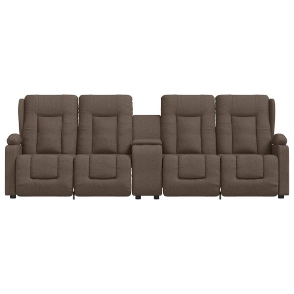 vidaXL Fauteuil de massage inclinable porte-gobelets 4 places taupe