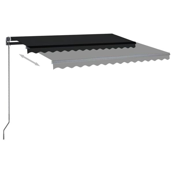 vidaXL Auvent manuel r&eacute;tractable avec poteaux 3x2,5 m Anthracite