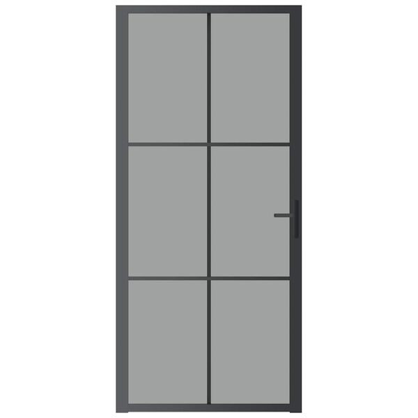 vidaXL Porte int&eacute;rieure 93x201,5 cm Noir Verre ESG et aluminium