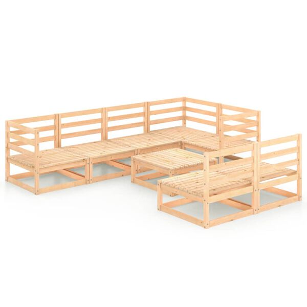 vidaXL Salon de jardin 8 pcs Bois de pin massif