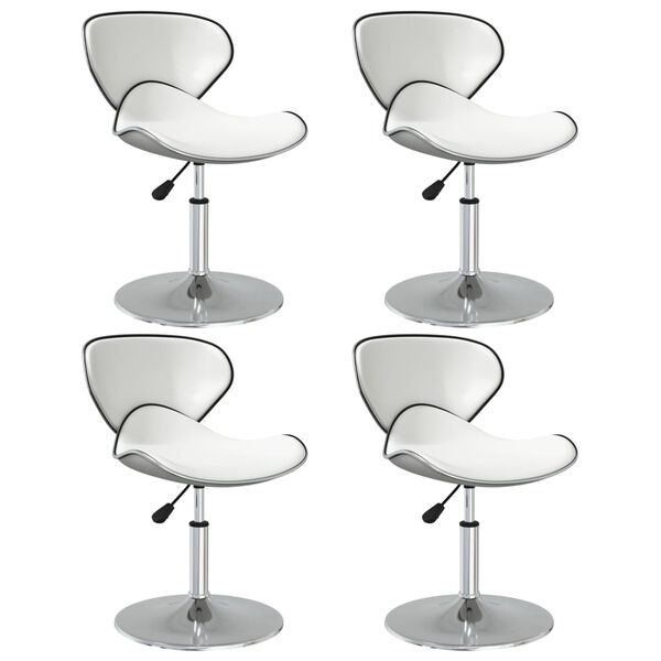 vidaXL Chaises &agrave; manger lot de 4 blanc similicuir