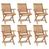 vidaXL Chaises pliantes 6 pi&egrave;ces en teck massif