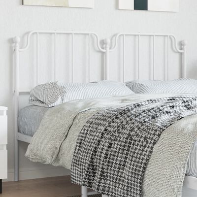 vidaXL Tête de lit métal blanc 140 cm