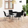 vidaXL Ensemble &agrave; manger d'ext&eacute;rieur 5 pcs Acier Noir
