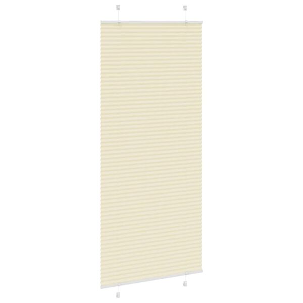 vidaXL Store pliss&eacute; cr&egrave;me 95x200 cm largeur du tissu 94,4 cm polyester