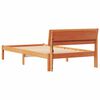 vidaXL Cadre de lit avec t&ecirc;te de lit Brun cire 90 x 200 cm Pin massif