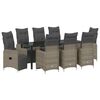 vidaXL Ensemble de salle &agrave; manger pour jardin 9 pc Gris polyrotin