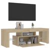 vidaXL Meuble TV avec lumières LED chêne sonoma 120x35x40 cm