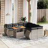 vidaXL Salon de jardin 9 pcs avec coussins gris r&eacute;sine tress&eacute;e