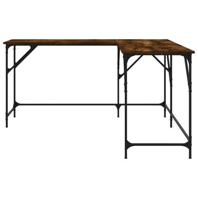 vidaXL Bureau chêne fumé 149x149x75 cm bois d'ingénierie