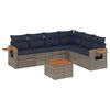 vidaXL Salon de jardin 7 pcs avec coussins gris r&eacute;sine tress&eacute;e