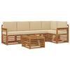 vidaXL Ensemble de canap&eacute; d'angle avec coussin 6 pcs Naturel et Beige