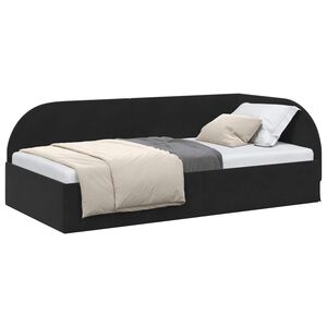vidaXL Cadre de lit d'angle Noir 80 x 200 cm Velours