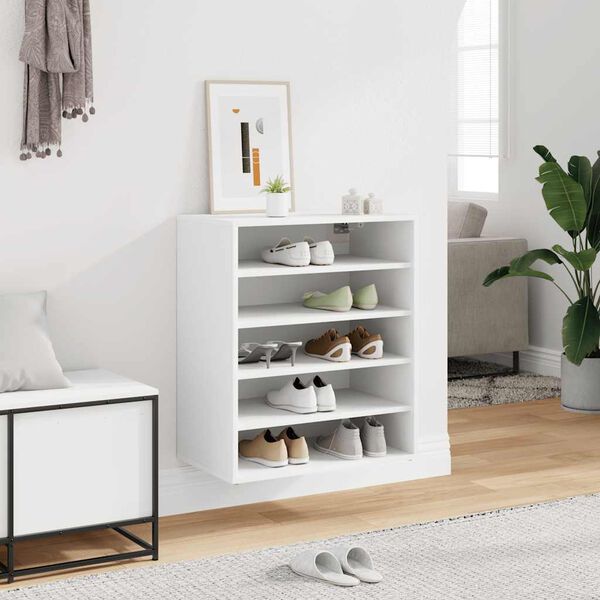 vidaXL Armoire &agrave; chaussures Blanc 60x35x70 cm Bois d&rsquo;ing&eacute;nierie